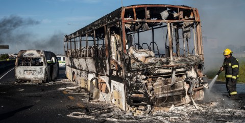 Day 2 of Western Cape taxi strike begins with shot bus driver, burning tyres, fresh scramble to get to work